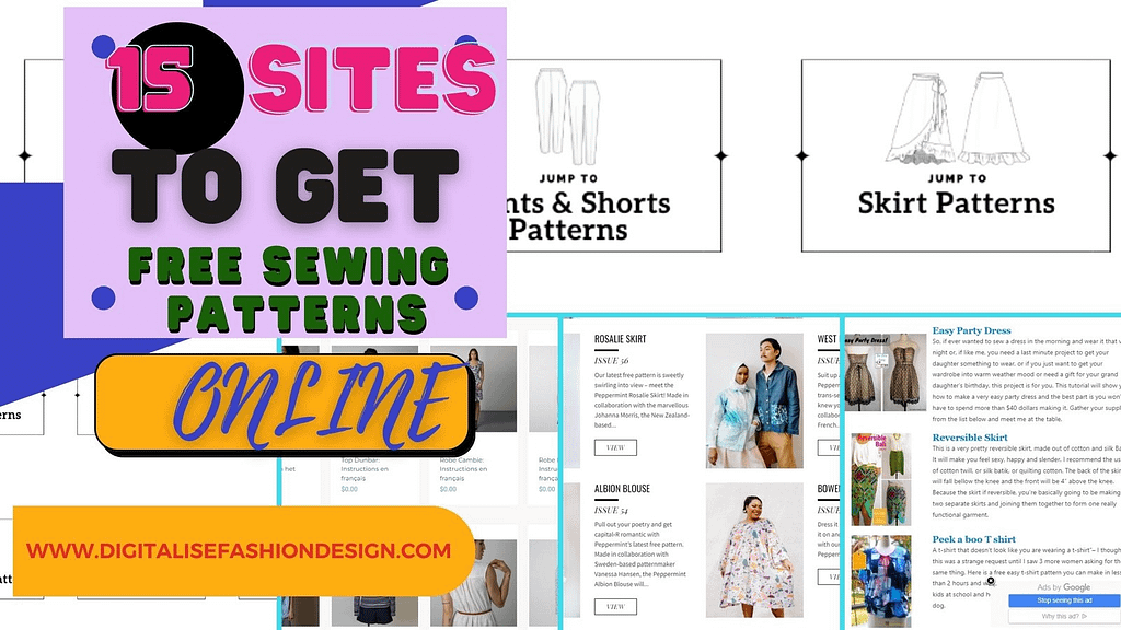 15 SITES TO GET FREE SEWING PATTERNS OLINE
